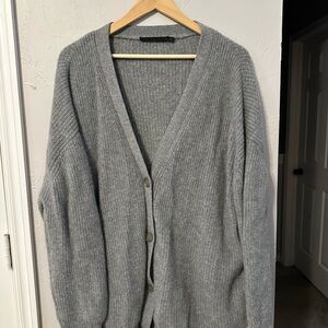 Jenni Kayne Women’s Cashmere Cocoon Cardigan Heather Gray Large Cardigan